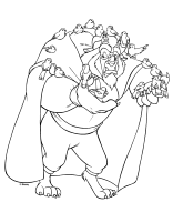 A coloring page of beauty and the beast